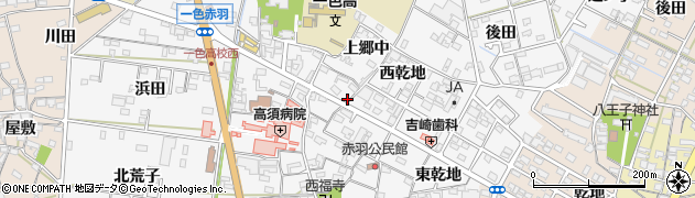 愛知県西尾市一色町赤羽上郷中74周辺の地図
