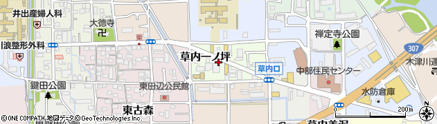 京都府京田辺市草内一ノ坪周辺の地図