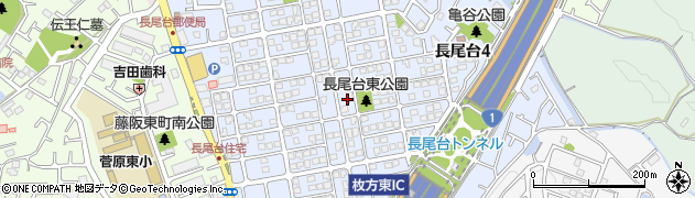 大阪府枚方市長尾台周辺の地図