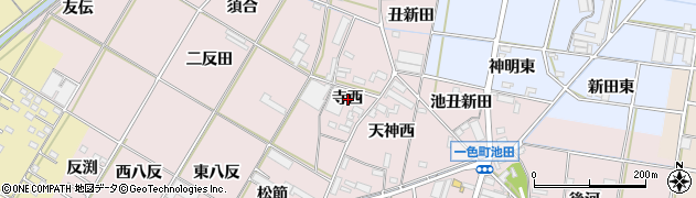 愛知県西尾市一色町池田（寺西）周辺の地図