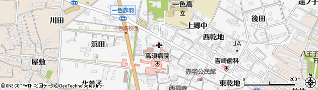 愛知県西尾市一色町赤羽上郷中88周辺の地図