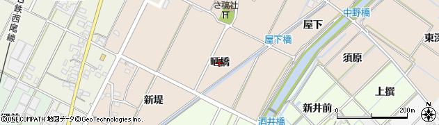 愛知県西尾市吉良町中野（晒橋）周辺の地図
