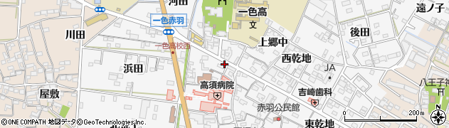 愛知県西尾市一色町赤羽上郷中87周辺の地図