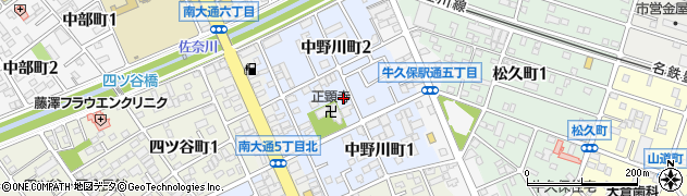 愛知県豊川市中野川町周辺の地図