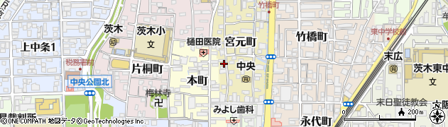 大阪府茨木市宮元町周辺の地図