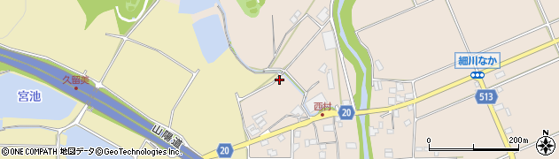 兵庫県三木市細川町西周辺の地図