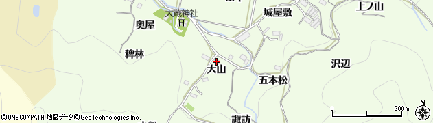 愛知県豊橋市石巻中山町（大山）周辺の地図