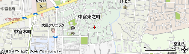 大阪府枚方市中宮東之町周辺の地図