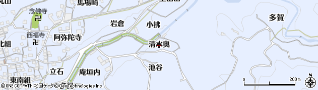 京都府井手町（綴喜郡）多賀（清水奥）周辺の地図