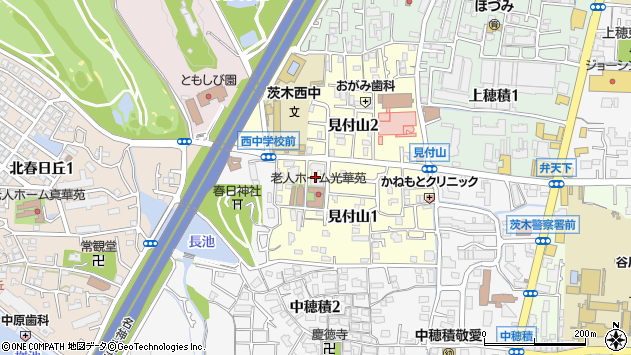 〒567-0035 大阪府茨木市見付山の地図