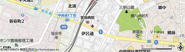 愛知県豊川市豊川町伊呂通周辺の地図