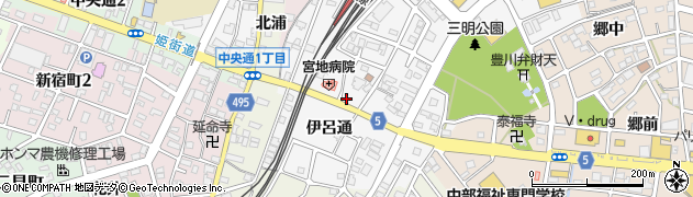 愛知県豊川市豊川町（伊呂通）周辺の地図