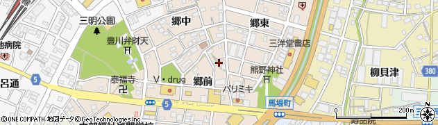 愛知県豊川市馬場町（郷前）周辺の地図