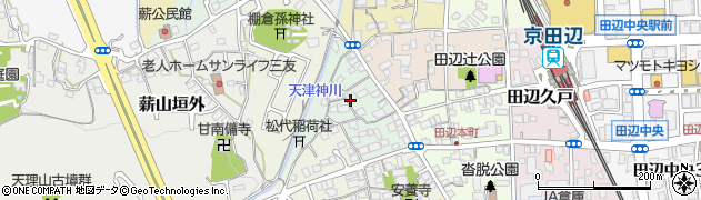 京都府京田辺市田辺北川周辺の地図