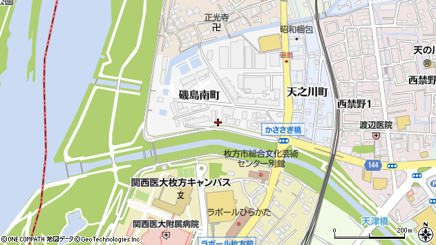 〒573-1186 大阪府枚方市磯島南町の地図