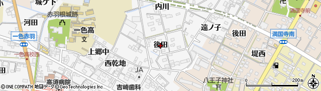 愛知県西尾市一色町赤羽（後田）周辺の地図