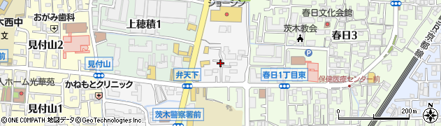 大阪府茨木市上穂東町周辺の地図