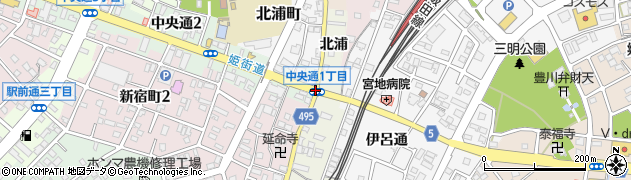 中央通１周辺の地図