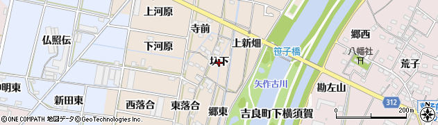 愛知県西尾市笹曽根町（圦下）周辺の地図