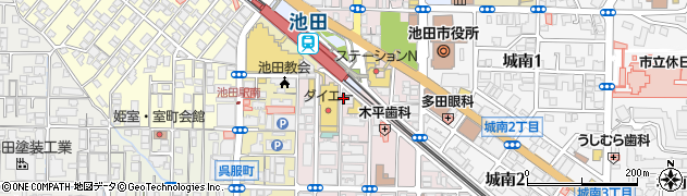 ホリーズカフェ池田駅前店周辺の地図