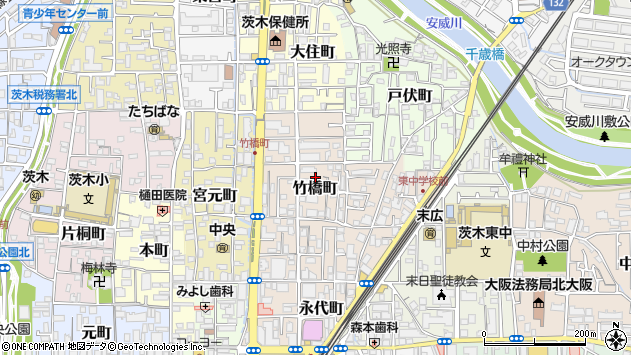 〒567-0815 大阪府茨木市竹橋町の地図