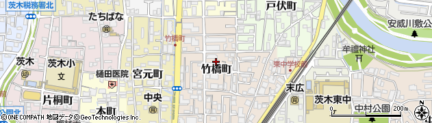大阪府茨木市竹橋町周辺の地図