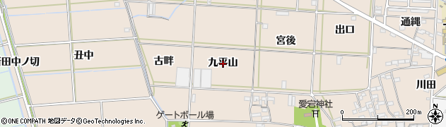 愛知県西尾市一色町治明（九平山）周辺の地図