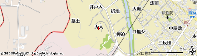 愛知県蒲郡市拾石町（大入）周辺の地図