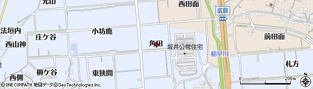 愛知県常滑市坂井角田周辺の地図