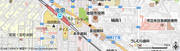 池田市役所前周辺の地図