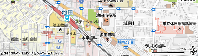 池田市役所前周辺の地図
