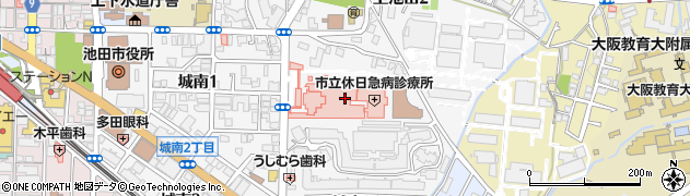 池田市役所　休日急病診療所周辺の地図