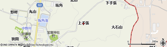 愛知県蒲郡市一色町（上手張）周辺の地図
