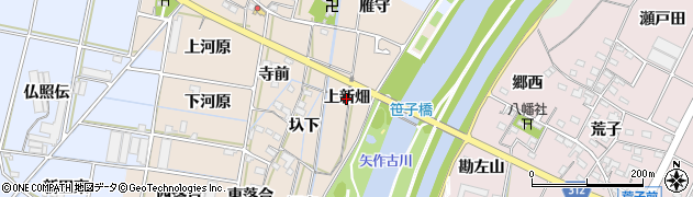 愛知県西尾市笹曽根町（上新畑）周辺の地図