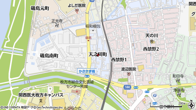〒573-1185 大阪府枚方市天之川町の地図