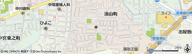 大阪府枚方市須山町周辺の地図