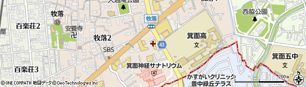 関西マツダ箕面中央店周辺の地図