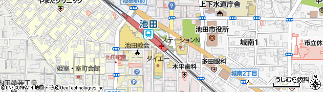池田泉州銀行池田駅前支店 ＡＴＭ周辺の地図