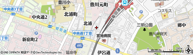 福田クリーニング商会豊川支店周辺の地図