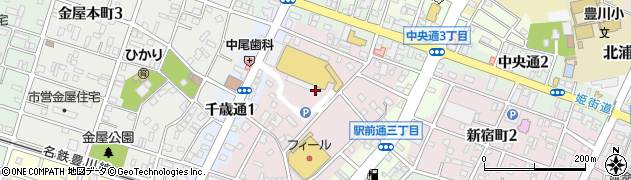 愛知県豊川市金屋町周辺の地図