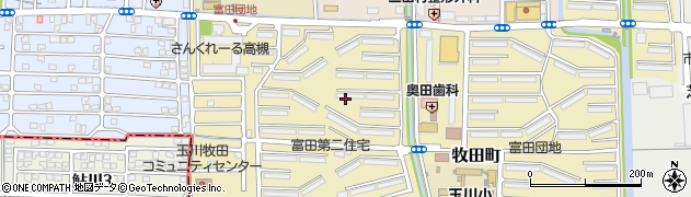 大阪府高槻市牧田町周辺の地図