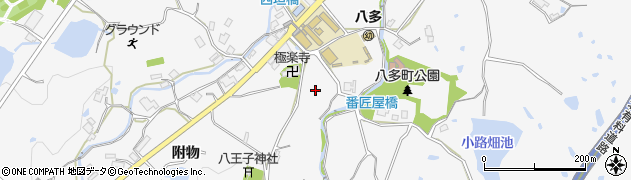 兵庫県神戸市北区八多町（附物）周辺の地図