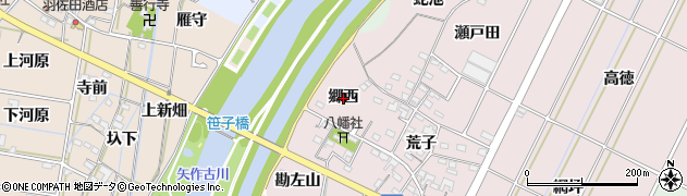愛知県西尾市吉良町下横須賀（郷西）周辺の地図