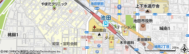 阪急オアシス池田店周辺の地図