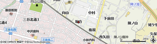 愛知県蒲郡市豊岡町（堀合）周辺の地図