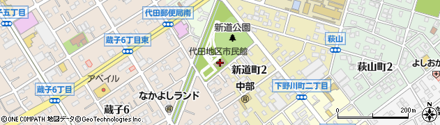 豊川市役所　交通児童遊園周辺の地図