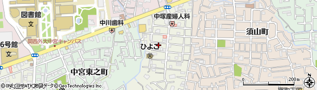 大阪府枚方市都丘町周辺の地図