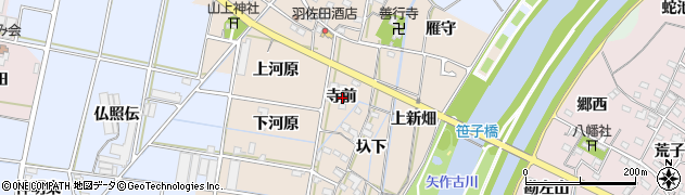 愛知県西尾市笹曽根町寺前周辺の地図