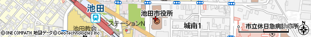 大阪府池田市周辺の地図