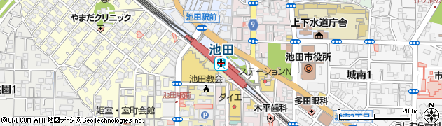 大阪府池田市周辺の地図